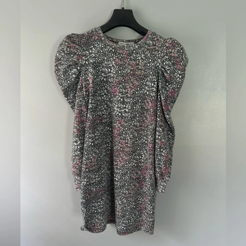 Rebecca Minkoff Black and Pink printed Long Sleeve distressed weatshirt Dress S - Picture 9 of 9